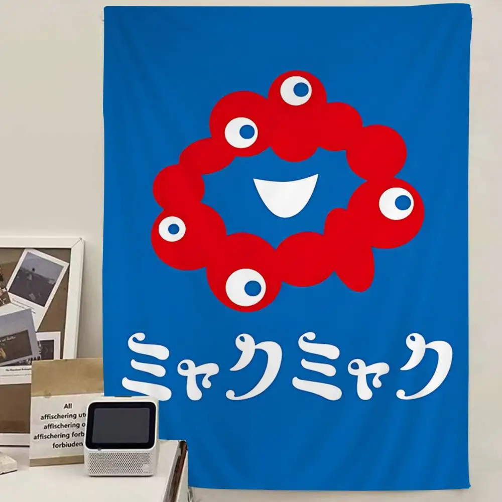 Mascot Character MYAKU MYAKU Anime Tapestry Hanging Tarot Hippie Wall Rugs Dorm Home Decor