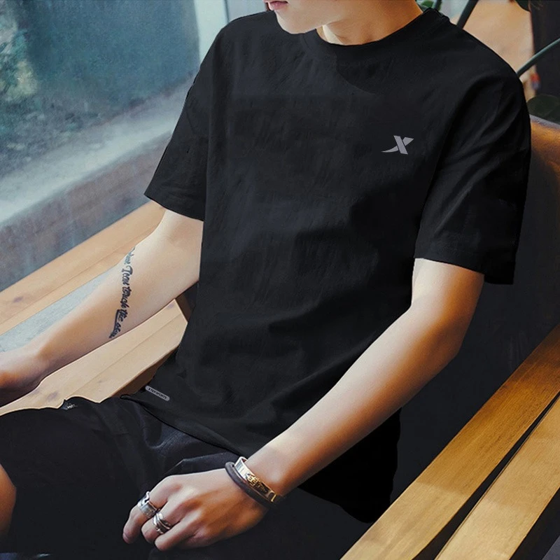 

Motorcycle 2025 New Quick-Drying Breathable Simple T-Shirt Loose Large Size Sportswear Men's Slim Version