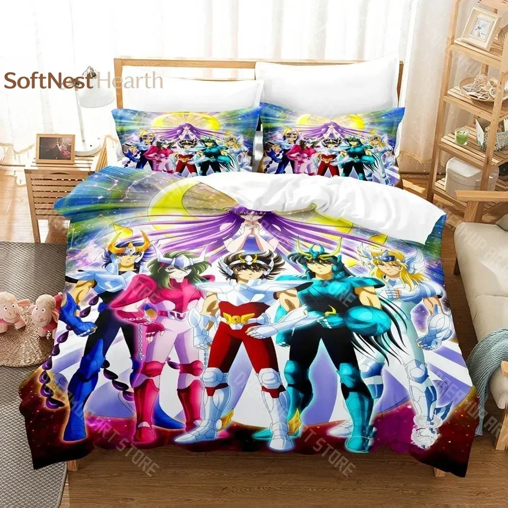 2026 3D Print Saint Seiya Bedding Set Single Twin Full Queen King Size Bed Set Aldult Kid Bedroom Duvetcover Sets 3D Anime Bed S
