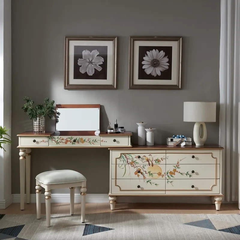 Simple Painted Makeup Vanities Combination Corner Length Makeup Vanities Djusted Home FurnitureVanités De Maquillage ZY40SZT