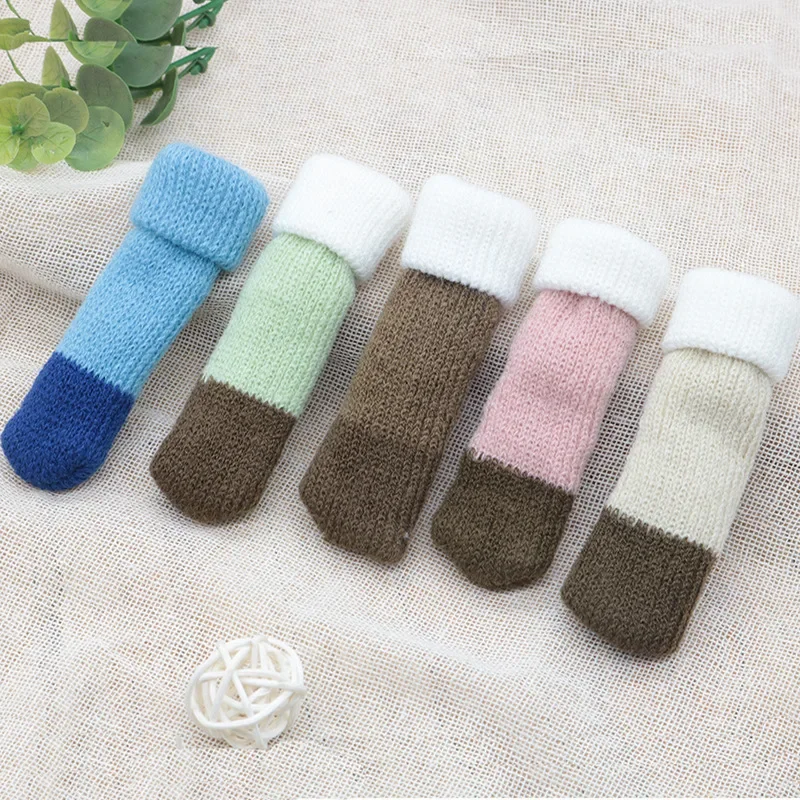 24Pcs Furniture Socks Chair Elastic Knitted Socks Non Slip Chair Leg Feet Covers Pads Table Feet Cap Furniture Booties for Floor