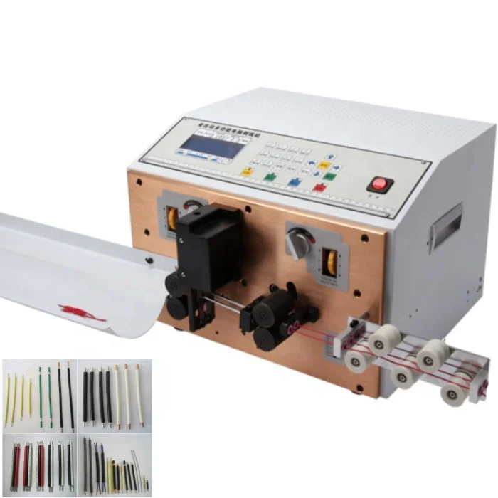 Automatic double electric wires cutting and stripping machine