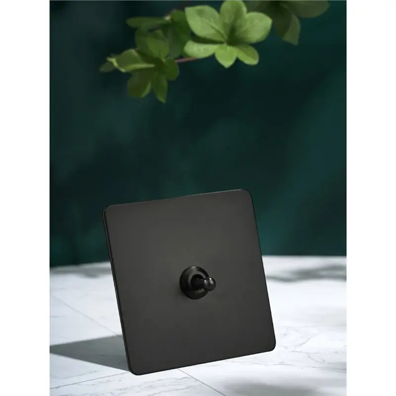 CYCLI-1-Gang 3 Way Switch Nordic Minimalist Style Black Wall Light Stainless Steel Panel Lever Retro Toggle Switch