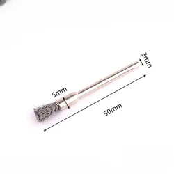 Jeu de brosses à gobelet à roue métallique, perceuse, outils de polissage Dremel, tige de 3mm pour meuleuse électrique, outil conversif électrique lointain