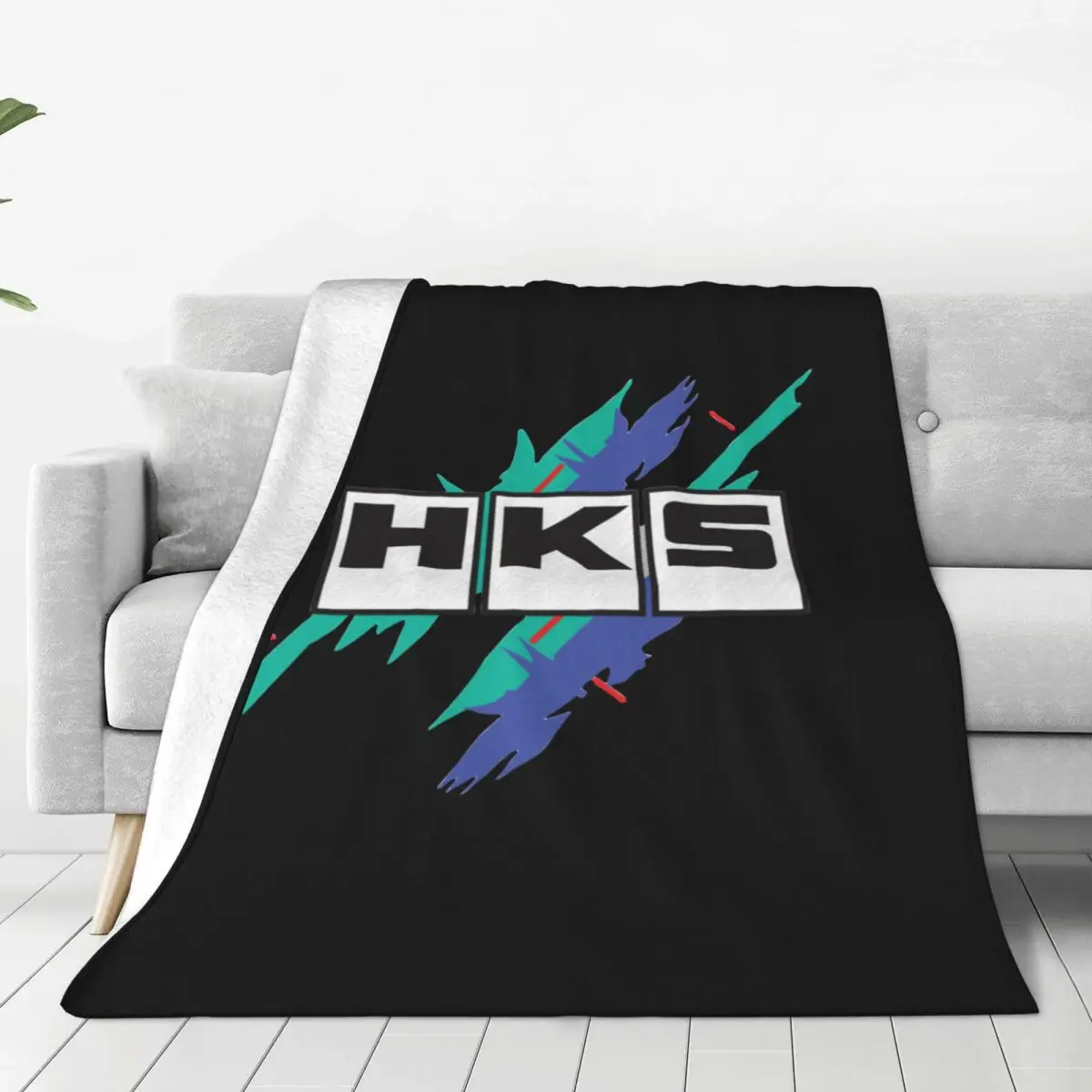 HKS Race Blanket Velvet Decoration R32 GT-R Breathable Ultra-Soft Throw Blanket for Bedding Bedroom Plush Thin Quilt