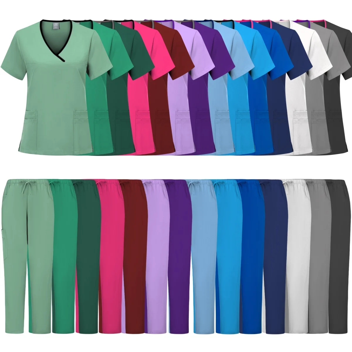 Uniforme médico Slim Fit para mulheres, Conjuntos de esfrega, Acessórios de enfermagem, Vestidos de cirurgia hospitalar, Clínica odontológica