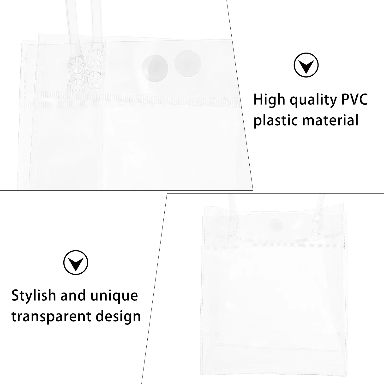 

10Pcs Fashionable Transparent Tote Bag Jelly Pouch Lightweight PVC Shoulder Bag Multi-Scene Storage Pouch for Beach Party Travel