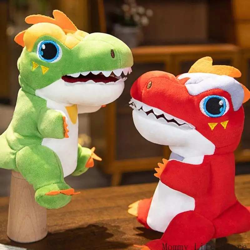 

Динозавр плюшевая игрушка зеленая рука марионет