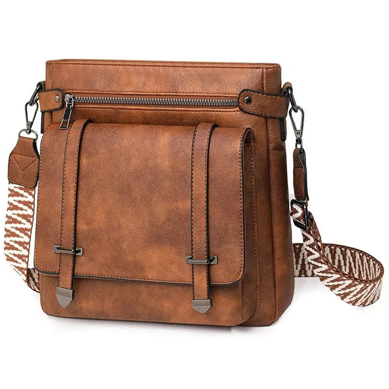 

Women's Retro PU Leather Crossbody Handbag Fashion Classical Style Shoulder Purse Casual Daily Bag