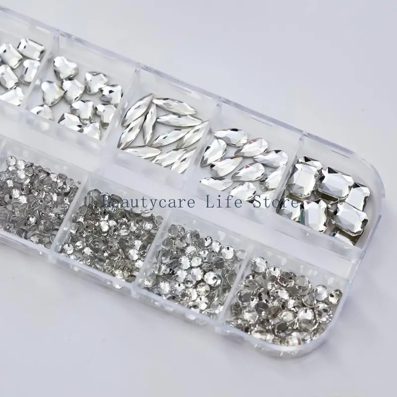 652C Multi -Formen -Nagelzauber für Acrylnägel Flachback Nagel Edelsteine ​​Nagel Strasssteine ​​Charms DIY Art Dekoration