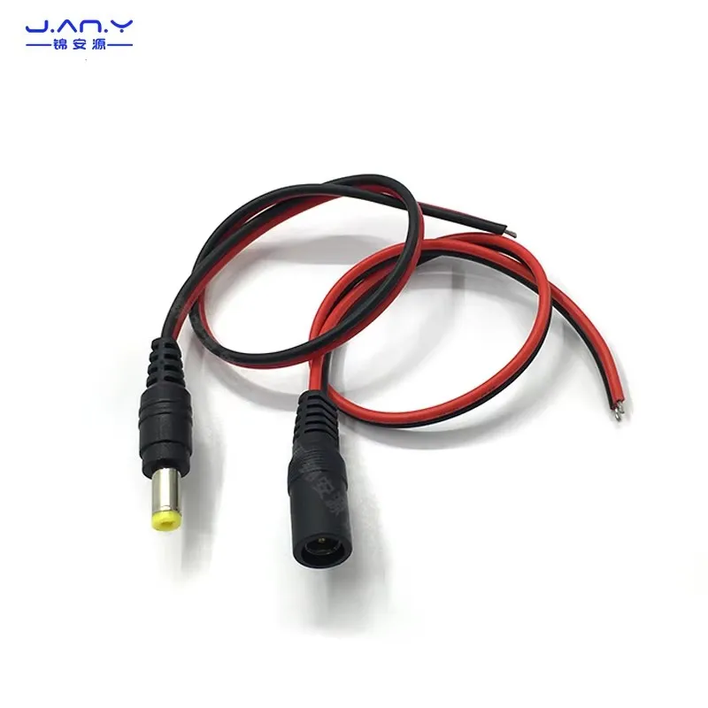 20AWG DC5.5 * 2.1 كابل الطاقة تيار مستمر الأحمر والأسود ذكر وأنثى رئيس سميكة 0.5 مربع النحاس النقي الأساسية رئيس واحد شريط حافلة الذكور