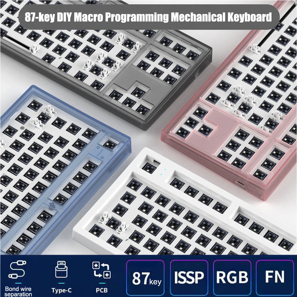 MK870/GMK67 RGB LED Mechanical Keyboard for Flesports Programmable Hot Swappable Keyboard DIY Type-C FL.CMMK Satellite Shaft Kit