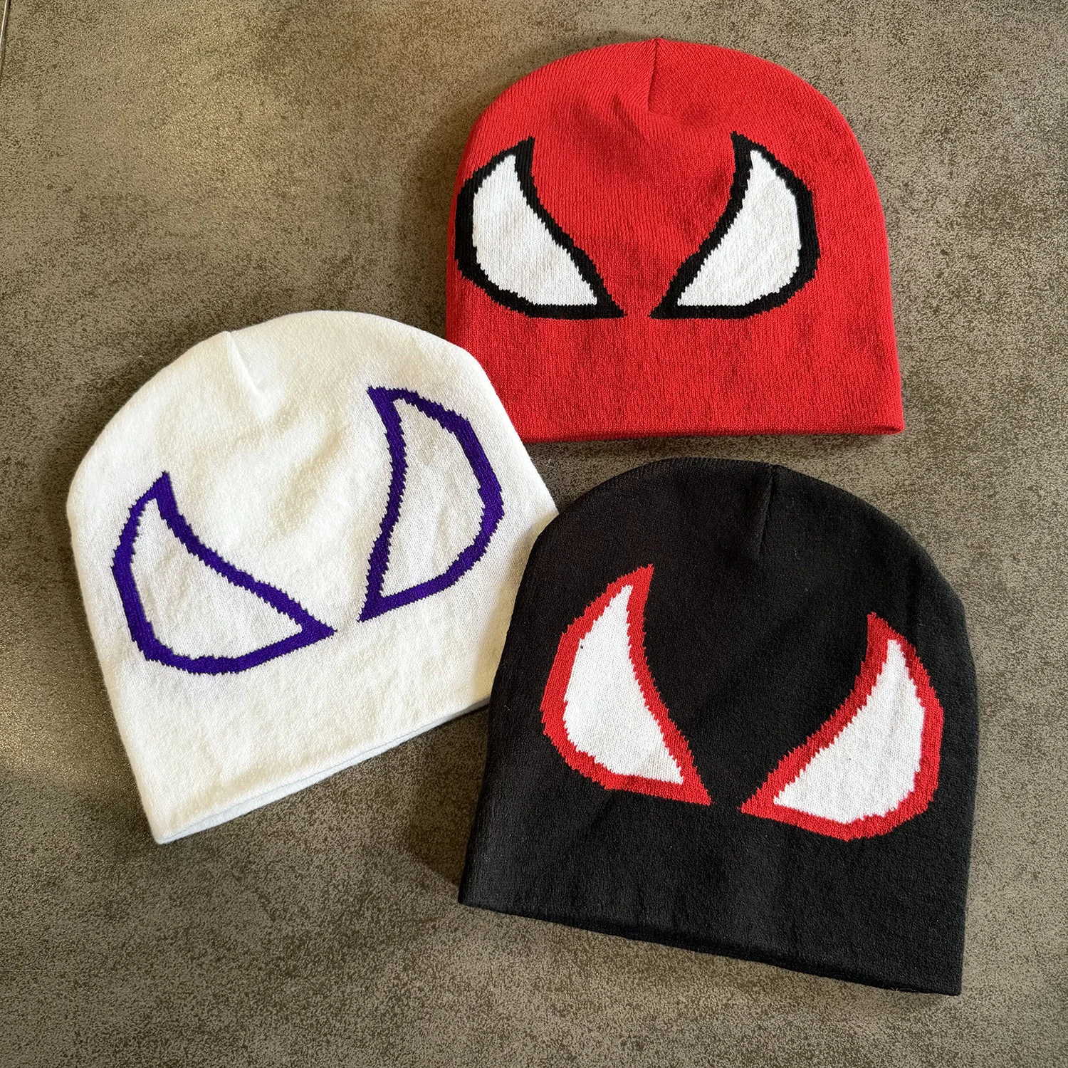 Fashion Big-eyed Jacquard Knitted Cap Colorful Unique Street-style Cold Hat Warm Beanie Hat