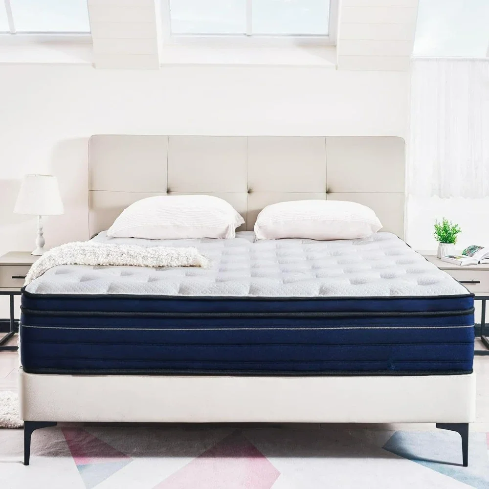 Matelas Hybride en Mousse à Mémoire de Forme, 14 Pouces, Respirant, Moyen, Optimiste, Non FiViolet