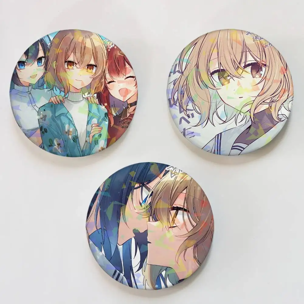 Anime This Monster Wants to Eat Me Rundes Abzeichen für Rucksackzubehör Laser-Anstecknadeln Schmuck Geschenke