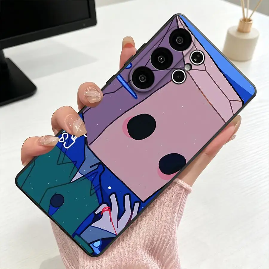Bright Blue Waving Box Man Phone Cover Case for Samsung Galaxy S26 Ultra S23 S21 FE Note 20 8 9 10 S25 Plus S20 S26+ S10 S9 S24+