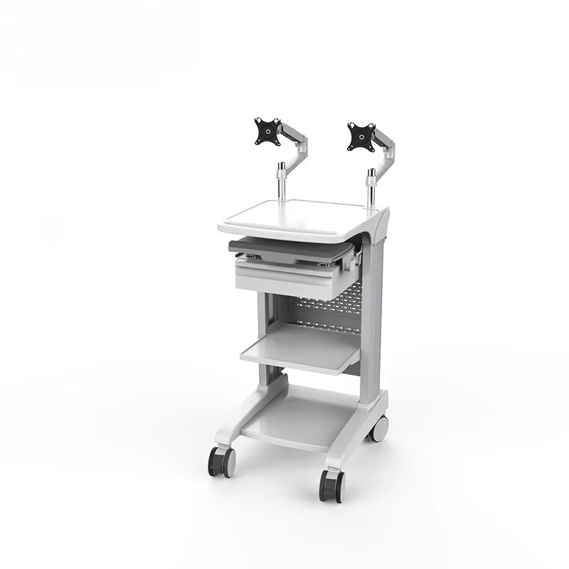 Metal mobile workstation carts, installation of hospital and clinic medical storage carts