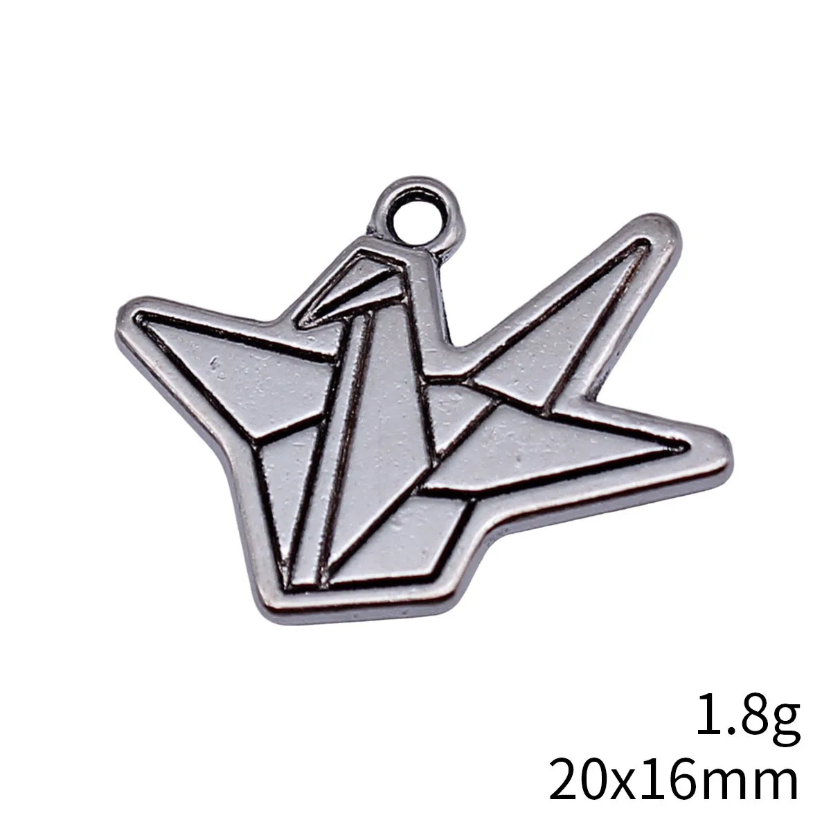 20pcs 20x16mm(0.79x0.63inch) Antique Silver Color Single-Sided Origami Crane Pendants DIY Jewelry Making Accessories