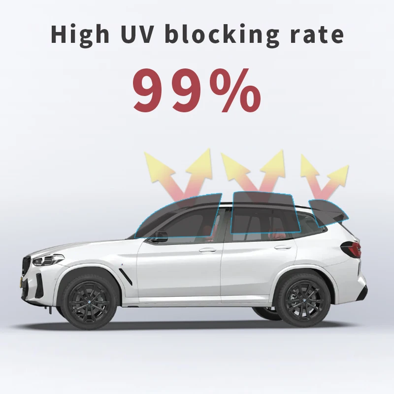 50cmX300cm VLT 5%15%25%35%50% IRR95% UV99% Car window film anti-glare UV high quality nano ceramic film heat insulation film