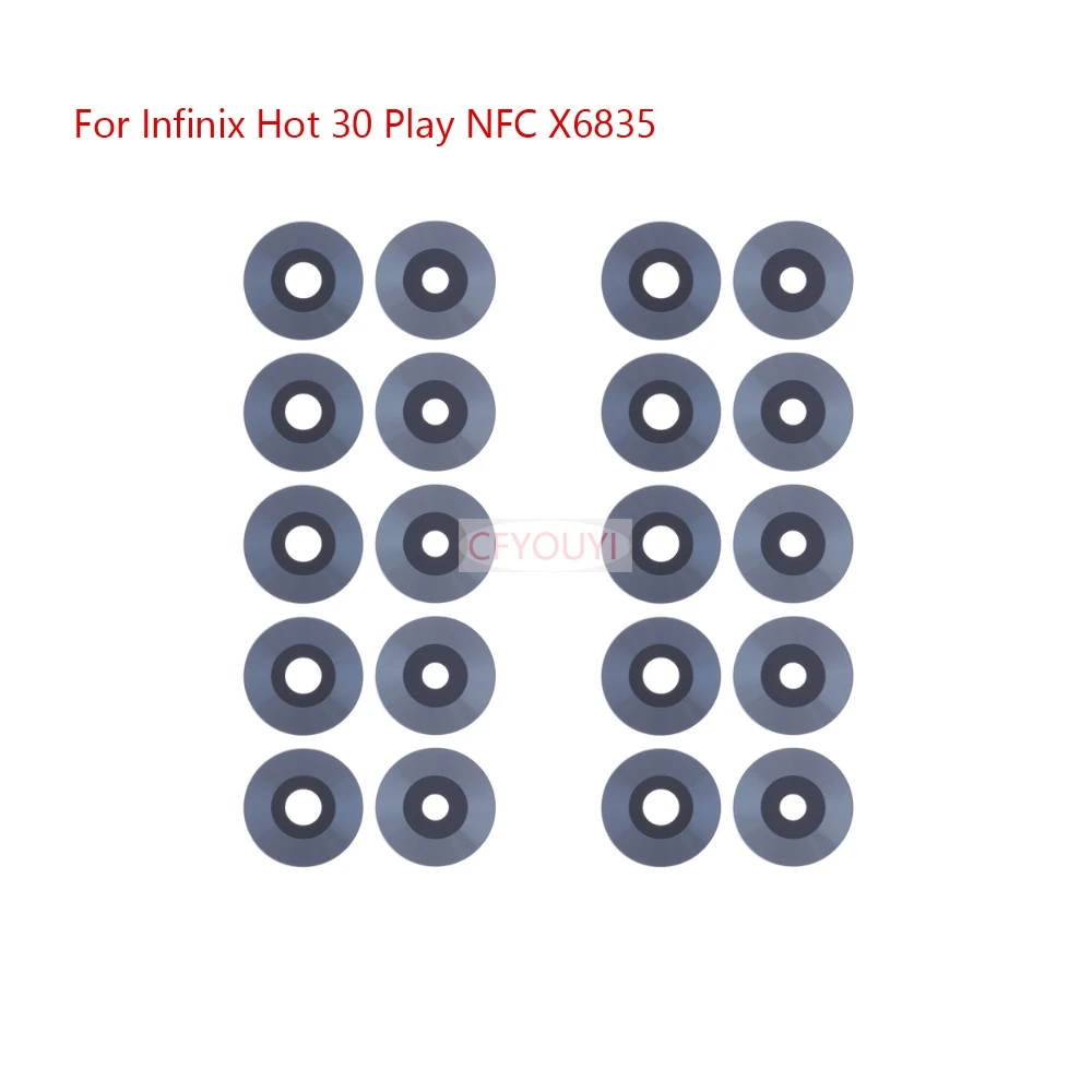 10Set/lot New Back Rear Camera Glass Lens Cover with Adhesive Stickers For Infinix Hot 30 X6831 / Hot 30 Play NFC X6835 