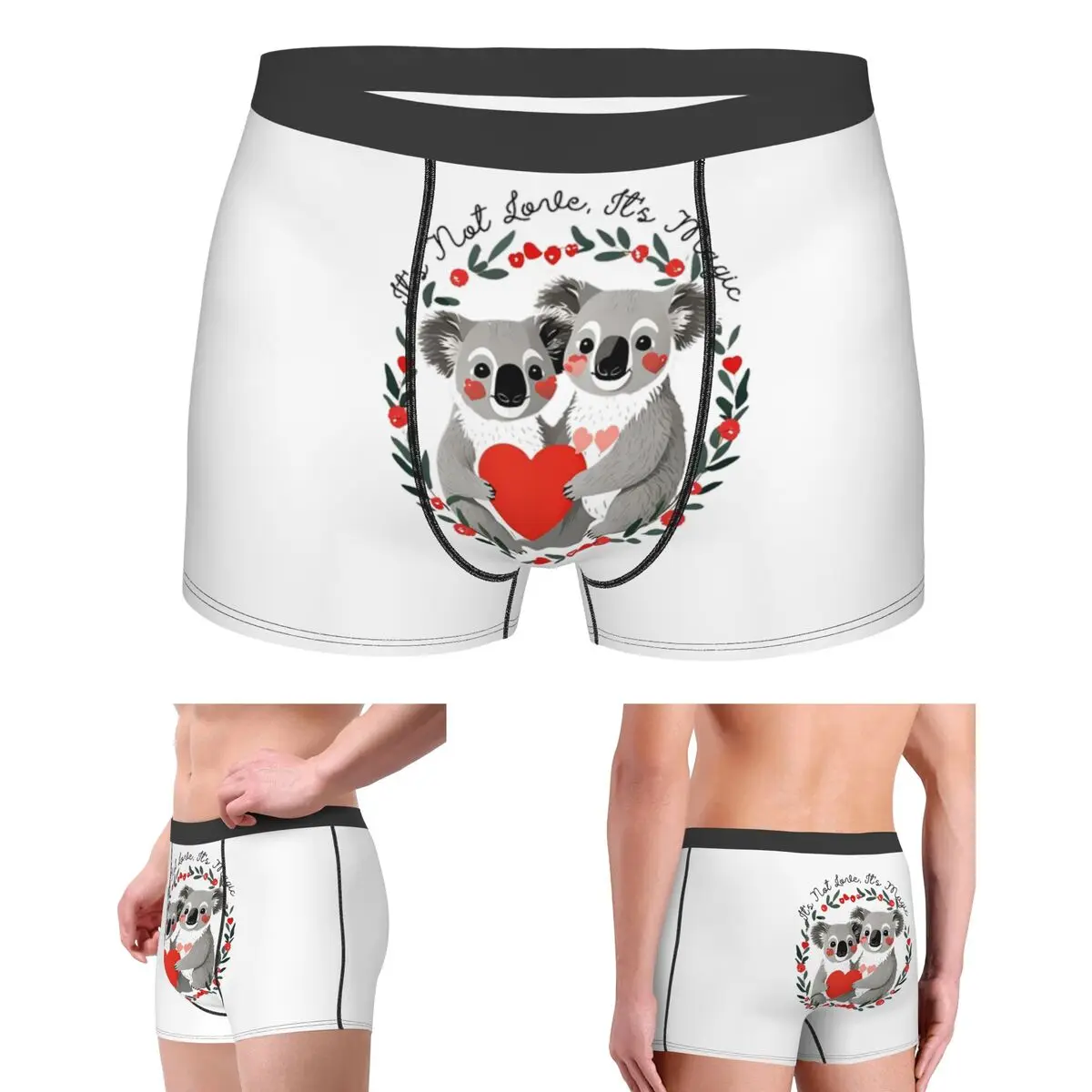

Boxer Underpants Shorts Quirky Valentine's Day Merch Love Redefined Koala Bear Panties Male Ventilate Underwear for Homme Man