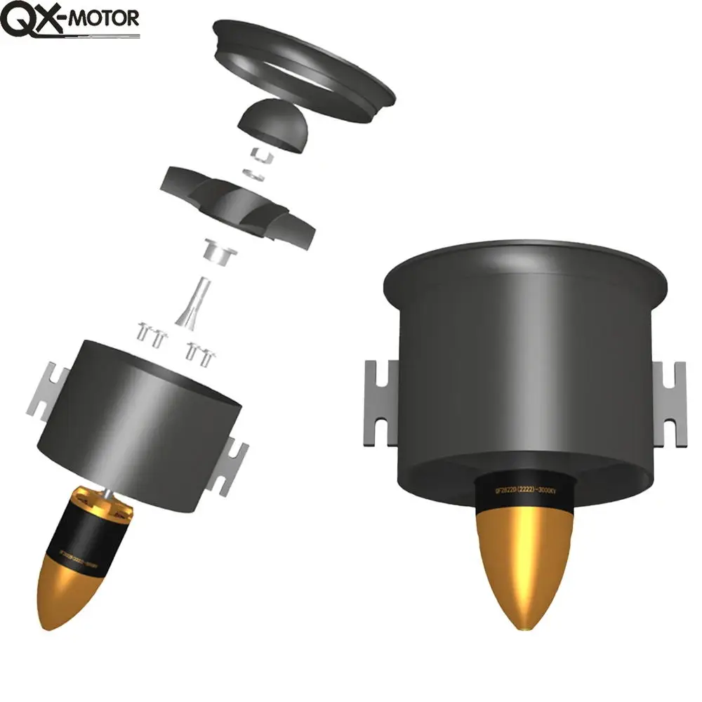 70mm EDF 6 ostrza wentylator kanałowy QF2822-3000KV silnik bezszczotkowy do sterowania FMS część Model samolotu