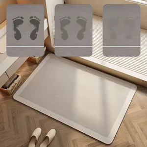 Thảm bùn không diatomacea, thảm tắm, thảm phòng tắm, trang trí nhà, lối vào Tolet, sọc kem màu be 6 Phòng bán hàng chính phòng màu be - №6