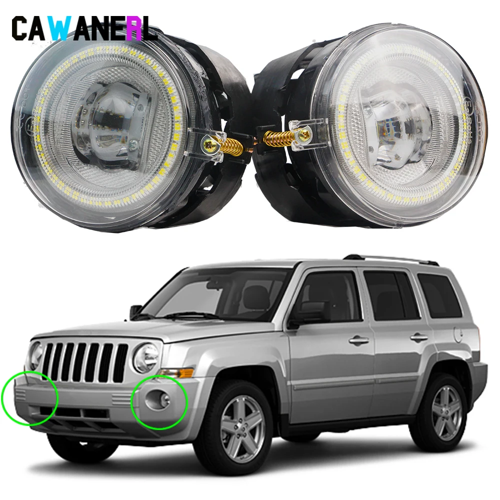 2 X 30W 6000LM LED Angel Eye Światło przeciwmgielne do Jeep Patriot (MK) 2010 Samochód Lewy + Prawy Canbus Światło przeciwmgielne do jazdy dziennej DRL Zespół