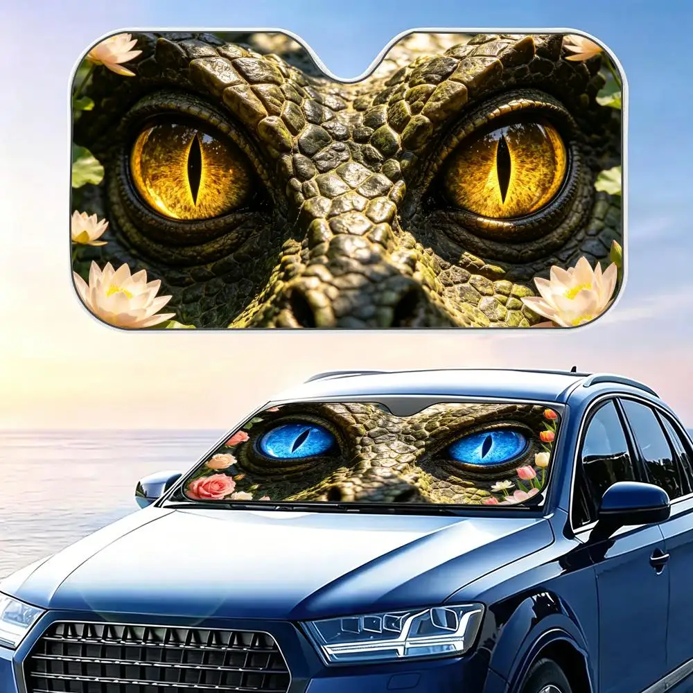 

Sun Visor Aluminum Foil Windshield Sunshade, UV Protection Heat Insulation Reusable D-Dinosaur Eyes