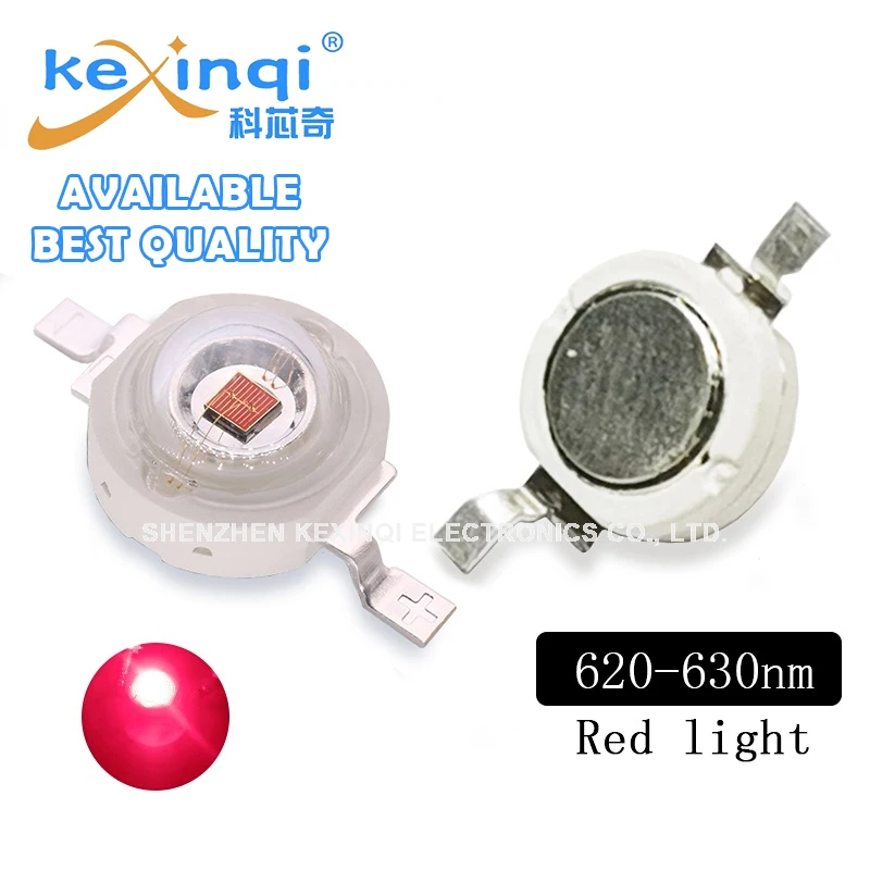 50pcs High Power LED 1W 3W 5W Red Light (620-630nm) Plant Light Lamp LED Chip Lamp Bulbs SMD COB Diodes Grow Light Beads