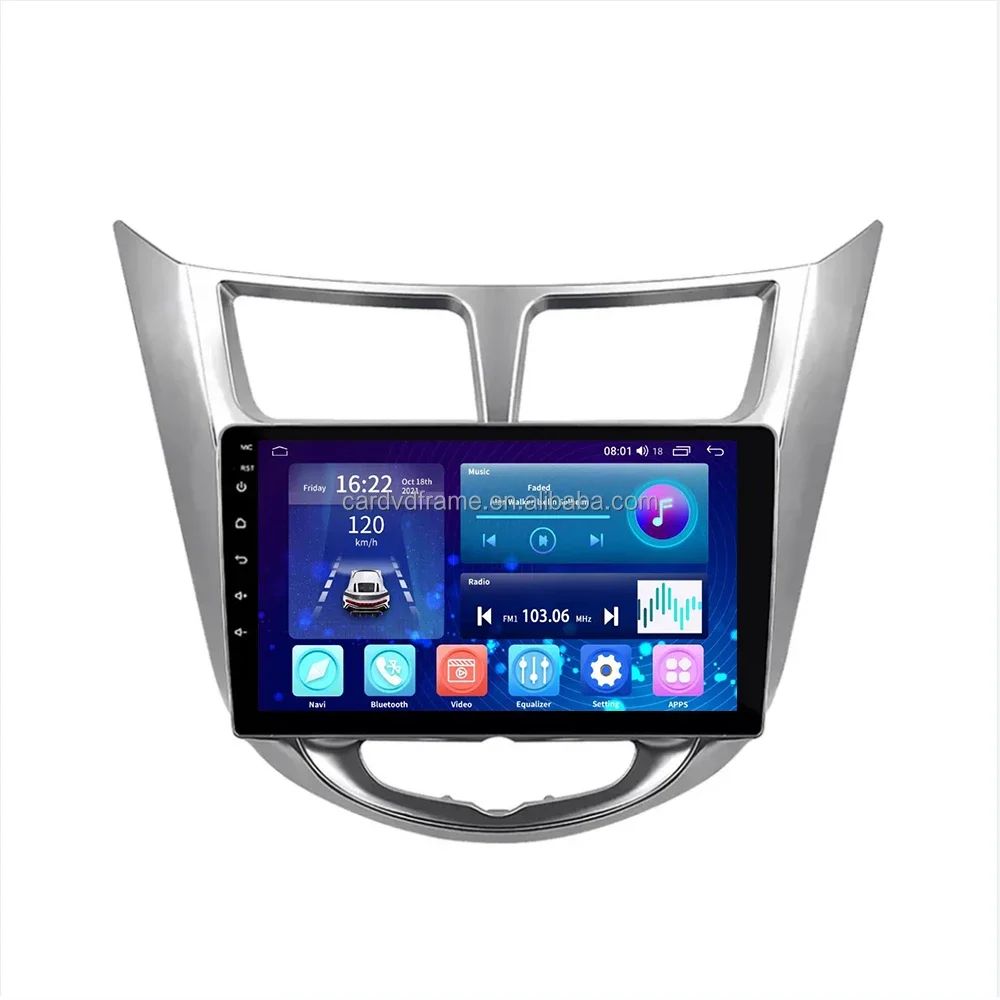 Aijia Android 11.0 GPS Navigation For Hyundai Verna Accent 2010 2011 2012 2013 2014 Car Radio With 4G WIFI