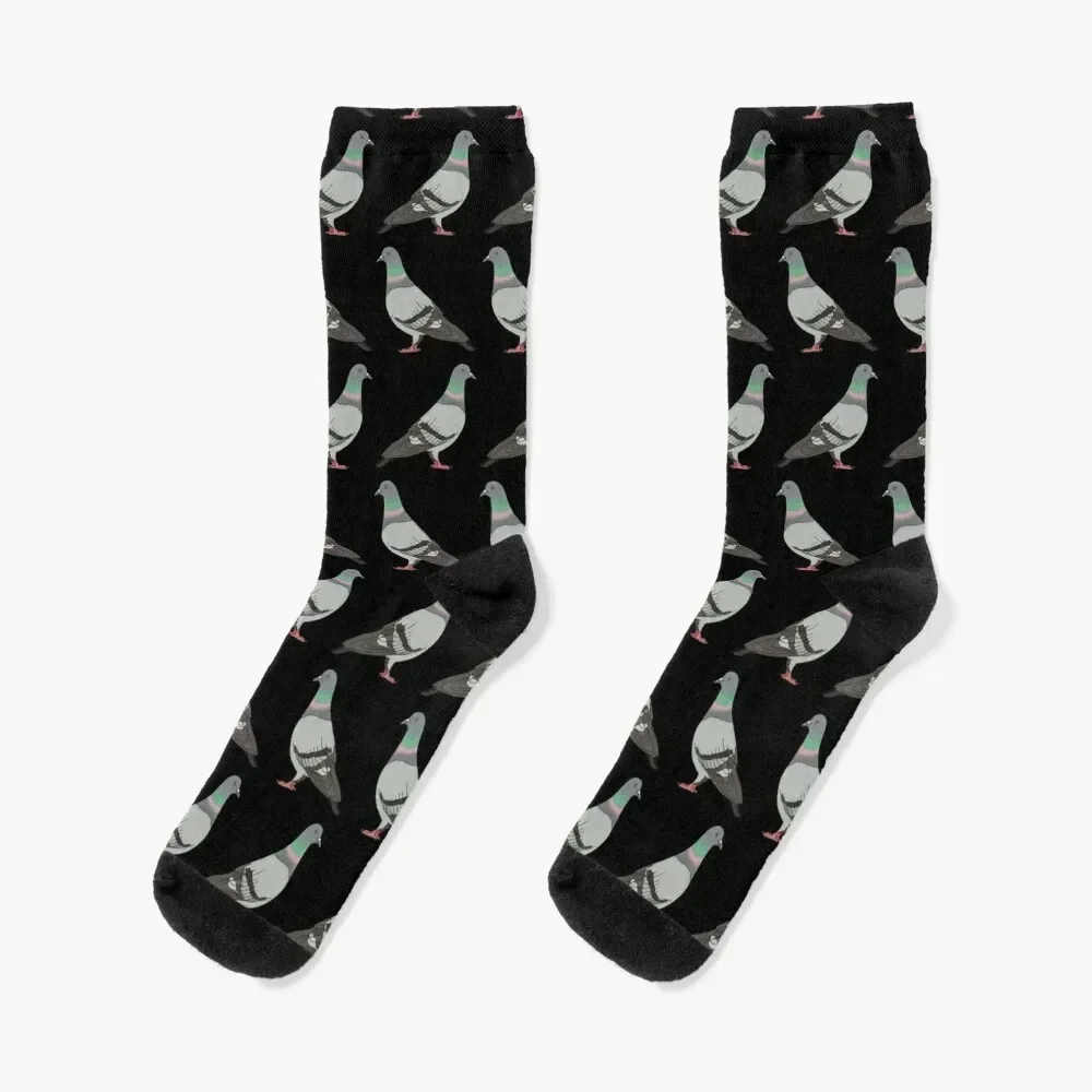 

pigeon walk 2020, black background Socks Wholesale anti-slip soccer anti-slip cool Men's Socks Women's