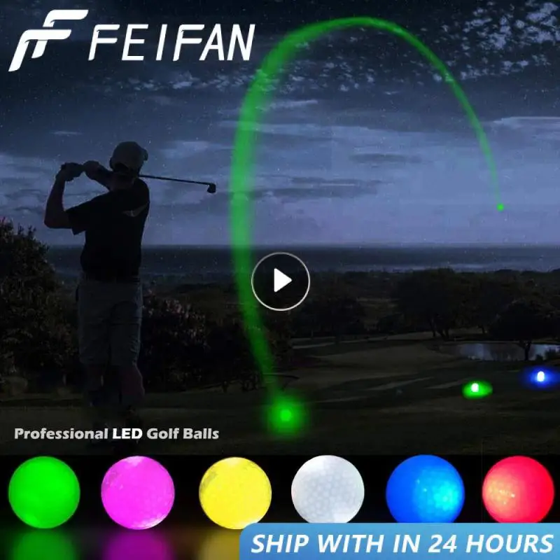 Luminous LED Golf Ball Light-up Flashing Night Light Glowing Fluorescence Golf Balls Golfing Practice Balls Sports Accessories