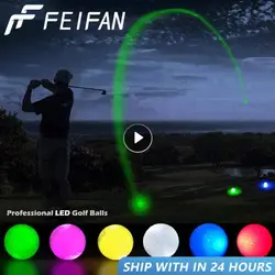 Luminous LED Golf Ball Light-up Flashing Night Light Glowing Fluorescence Golf Balls Golfing Practice Balls Sports Accessories