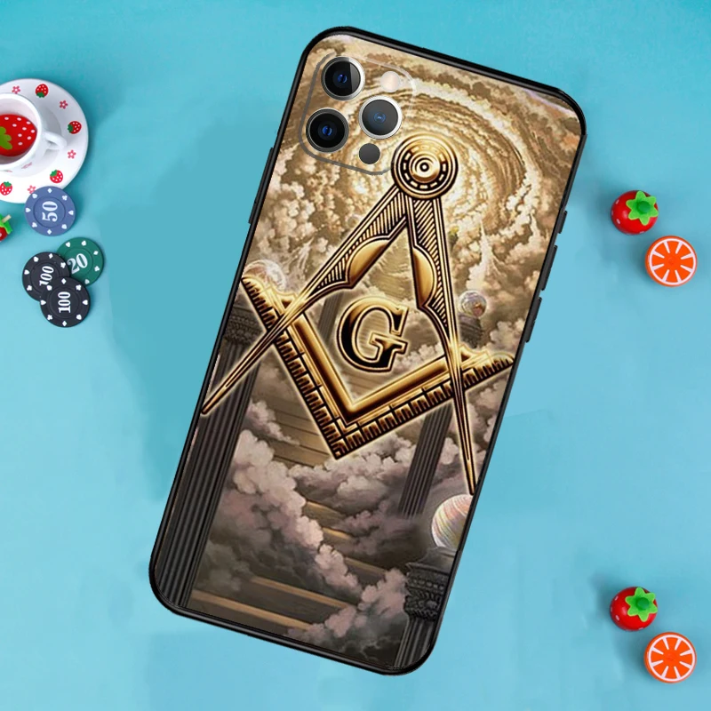 Freemasonry Logo Symbol Case For iPhone 15 14 11 12 13 Pro Max Mini X XS Max XR SE 2022 2020 7 8 Plus Cover Shell