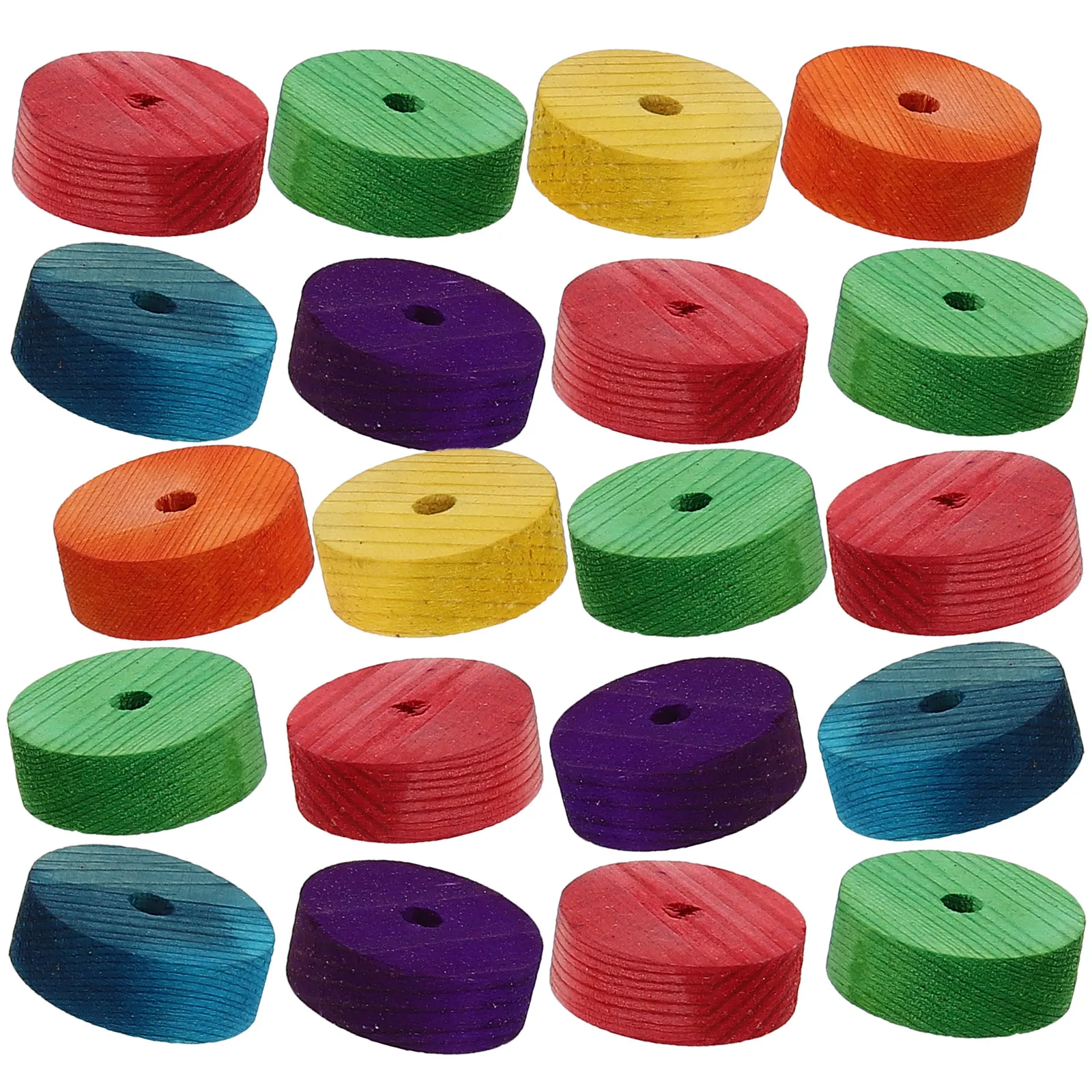 24Pcs Colored Wooden Wheels Assemble Craft Car Parts Kids DIY Supplies Enhance Creativity Skills Wooden Wheels for Craft