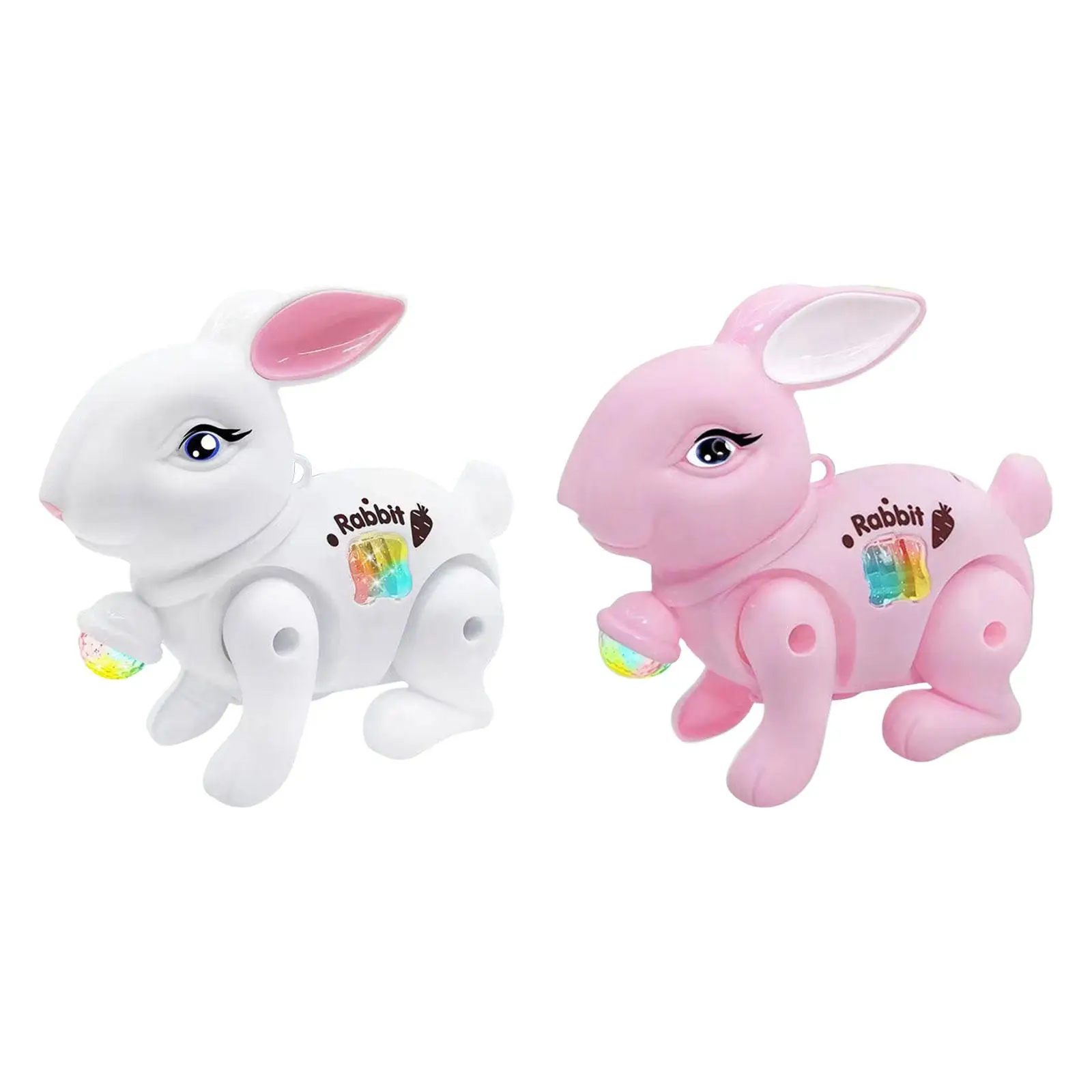 Light up Music Toy Electric Pet Toy Electric Walking Rabbit Toy for Birthday Party Favor Early Education Preschool Crawling