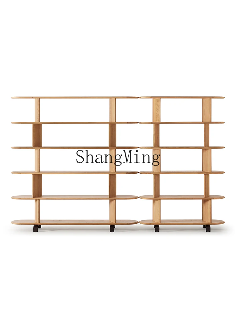 

CL log color solid wood wabi wind bookshelf shelf floor-to-ceiling integrated wall household bookcase Z