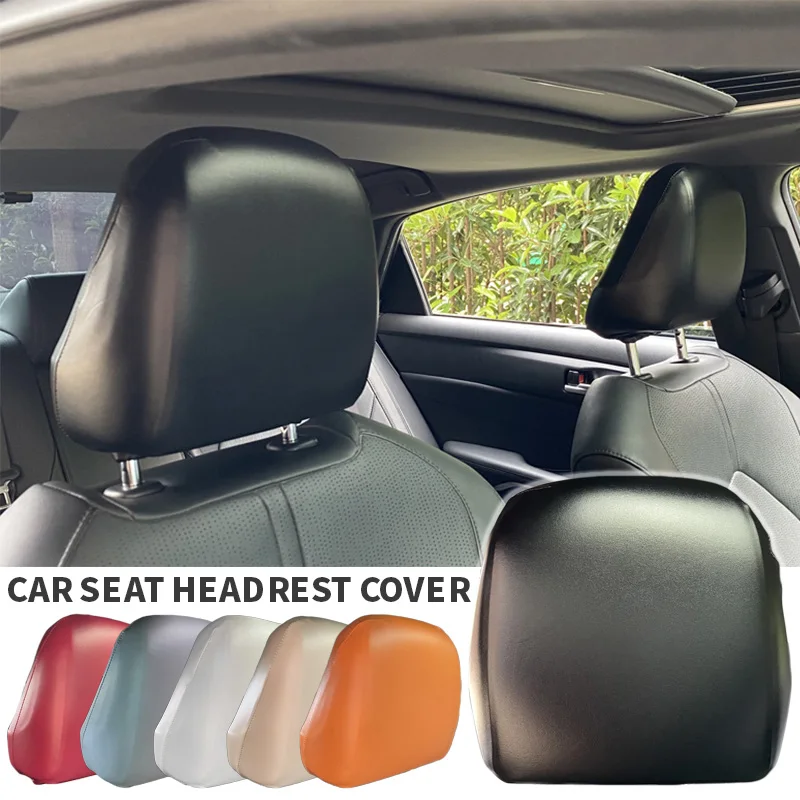 

Elastic PU Leather Car Headrest Dust Cover Waterproof Anti-Dirty Car Protective Seat Cap Taxi Car Interior Modified Seat Covers