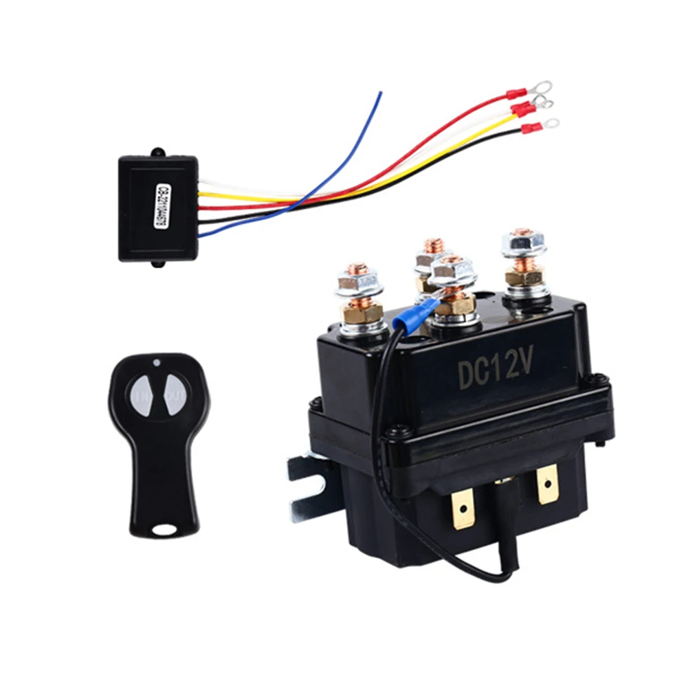 Winch Solenoid Relay Contactor 12V/500A Winch Relay Remote Control Kit For 3000-5000lbs ATV UTV Boat 4x4 Vehicles Winch