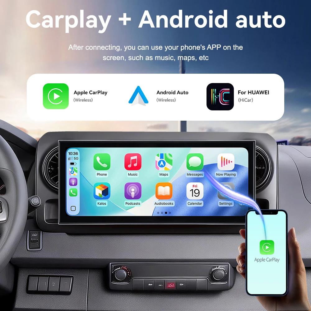 CarPlay 15.8’’ Android 15 For Mercedes Benz Sprinter   2018-2026 Car Radio Car GPS Navigation HD Screen Multimedia Player Head