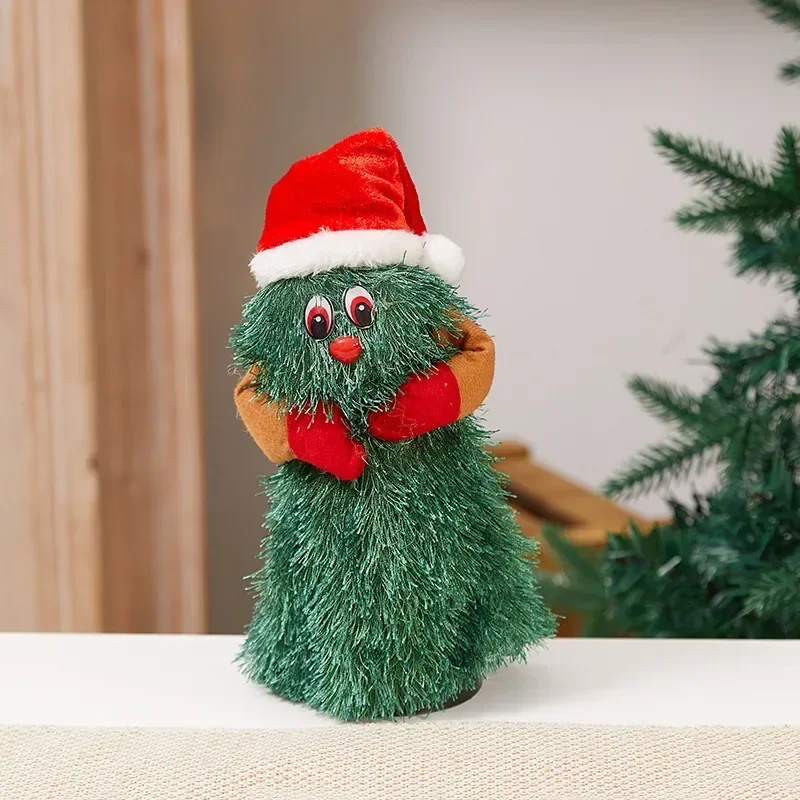 شجرة عيد الميلاد الراقصة مع الموسيقى الدورية الاطفال اللعب عيد الميلاد الغناء دمية دمية كهربائية المزحة الدعامة لعبة مضحكة زينة عيد الميلاد #5