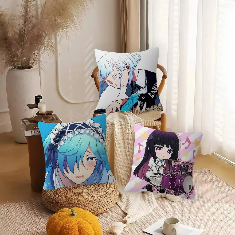 Anime Rock Is A Lady's Modesty Cartoon Series Square Pillowcase Soft Waist Sofa Cushion Cover Bedroom Room Pillowcase