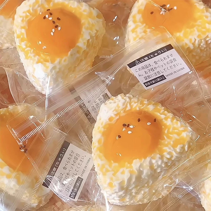 Nieuwe 1 stks Handgemaakte Siliconen Gesimuleerde Ei Rijst Bal Mochi Taba Speelgoed Relief Squeeze Creatieve Rebound Speelgoed