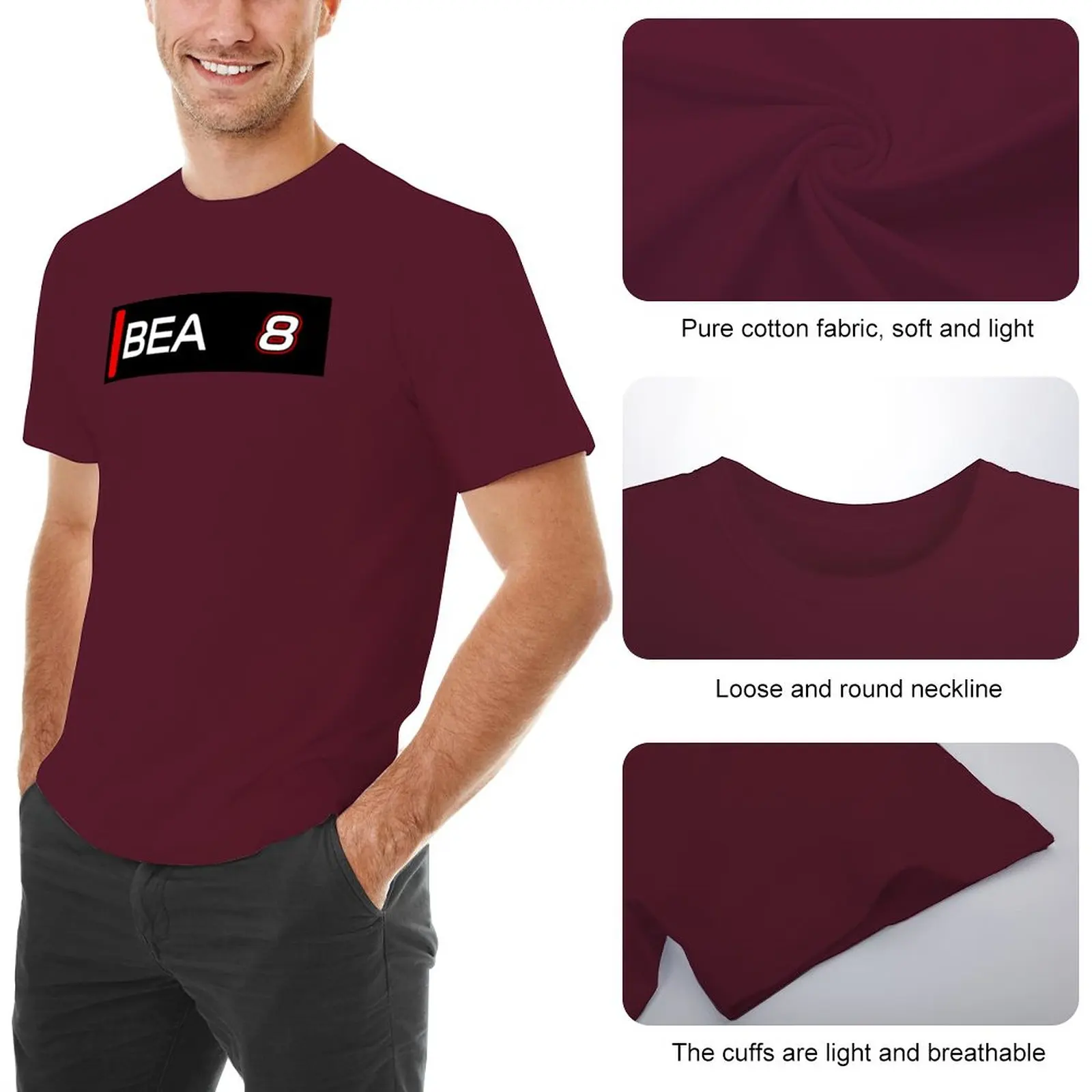 Formula 2 2023 Ollie Bearman PREMA Number 8 TV T-Shirt plain t-shirt summer top mens cotton t shirts