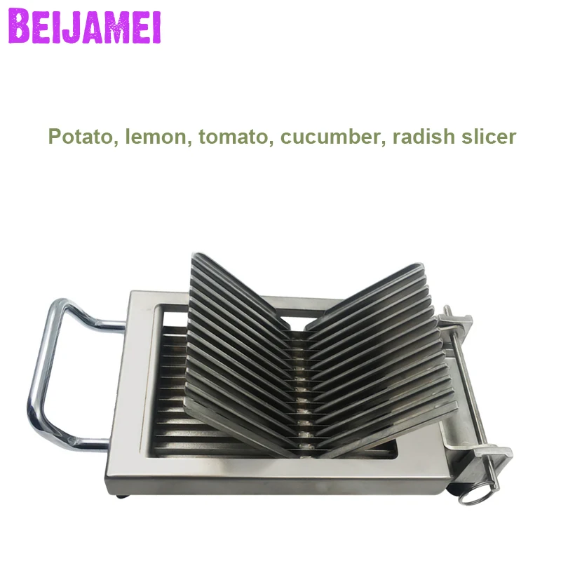 

BEIJAMEI Restaurant Commercial Potatoes Lemon Cutter Slicing Fruits Vegetables Slicer Machine Manual Tomato Cutting