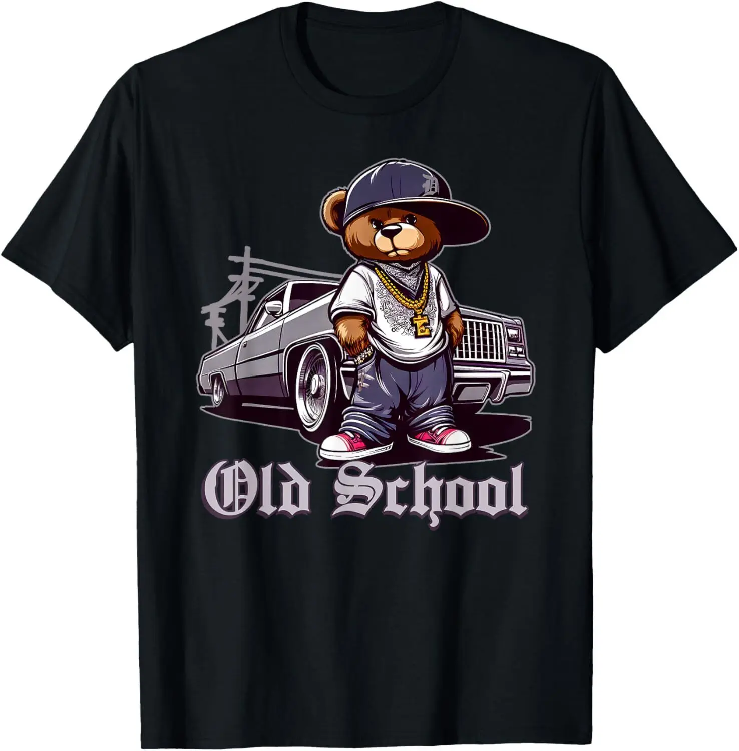 OLD SCHOOL Hip Hop Teddy Bear Lowrider Chicano Culture Cute T-Shirt