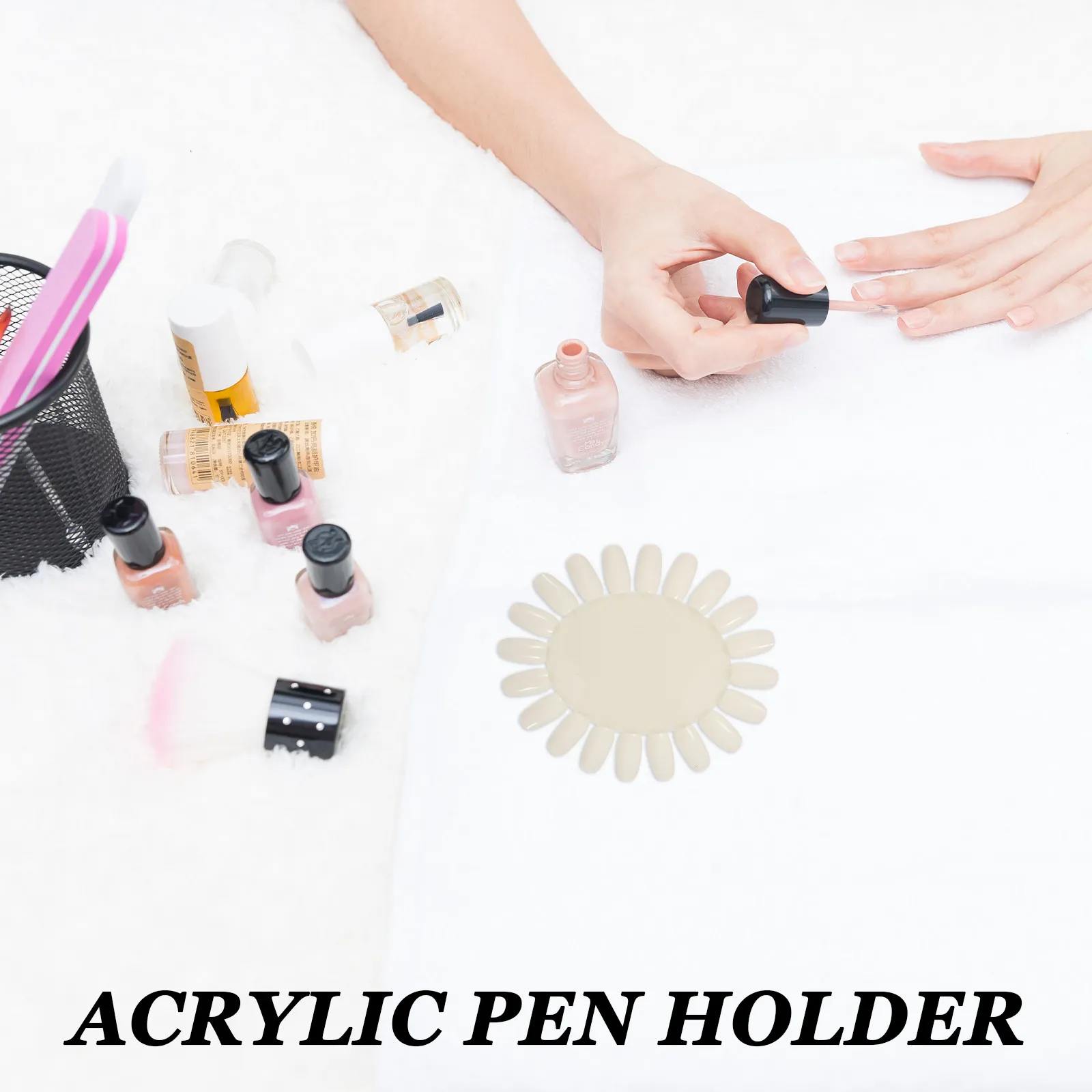 

20Pcs Nail Sample Display Wheel Oval White Plastic 20 Tips Each Nail Polish Color Show Wheel Salon Manicure Art Board