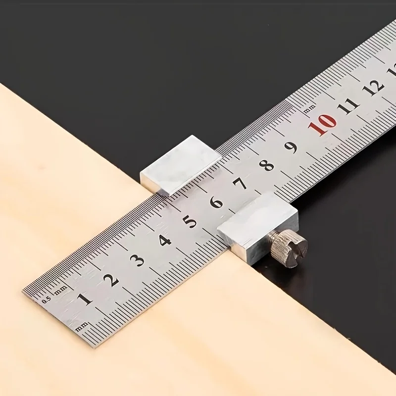 New Protable Accurate positioning Woodworking Tools Carpentry Steel Ruler Positioning Limit Block Measuring Marking Gauge