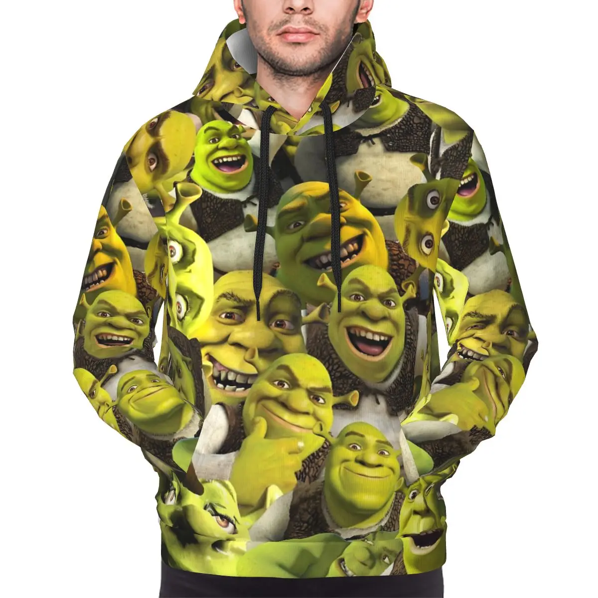 Retro Shreks Collage Hoodie Men Women Sweatshirt Graphic Movie Kanga Pocket Hoodies Stylish Hoodie Pullover Long Sleeve Shirts